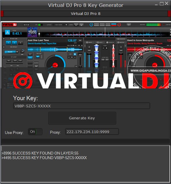 keycode virtual dj 8